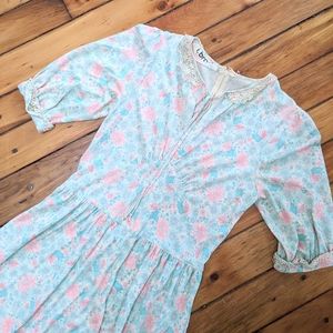 (5) vtg 1970s meet me in paris cottage core countryside dress